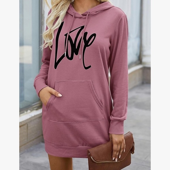 PRETTYGARDEN Womens Hooded Sweatshirt Dress Long Sleeve Pullover Hoodie Size XL - Picture 7 of 16